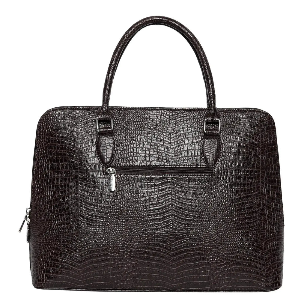 Voyage Organizer Brown Croco Laptop Bag - Lino Perros