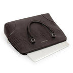 Voyage Organizer Brown Croco Laptop Bag - Lino Perros