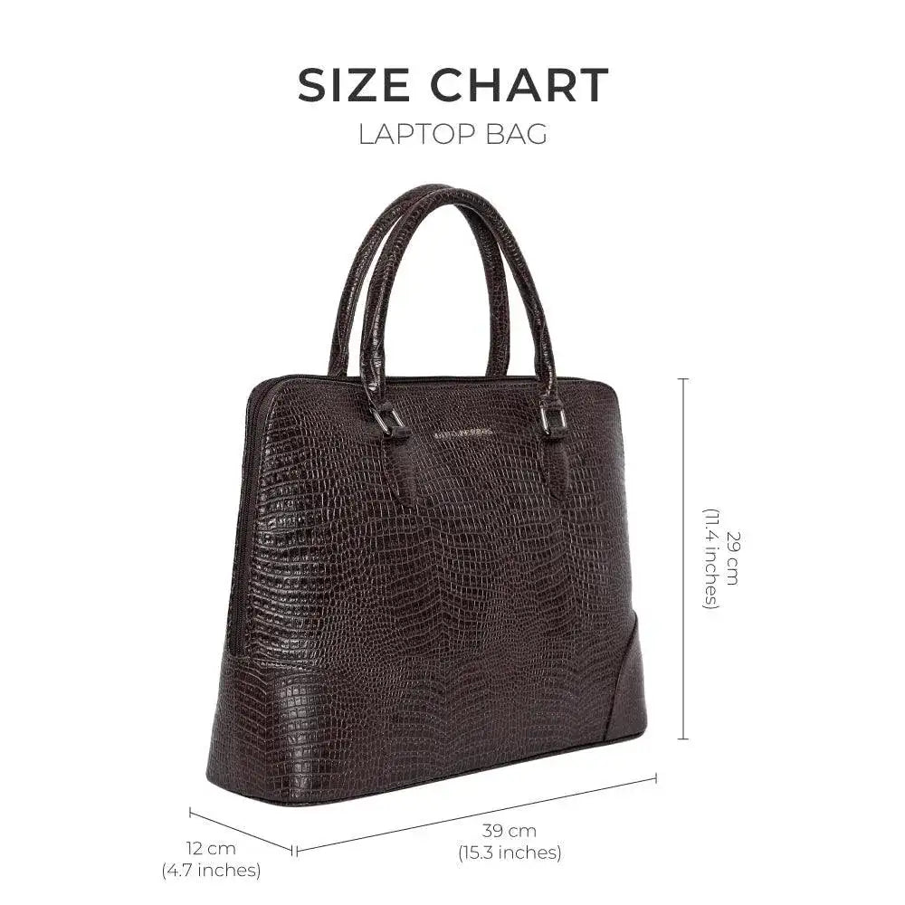 Voyage Organizer Brown Croco Laptop Bag - Lino Perros