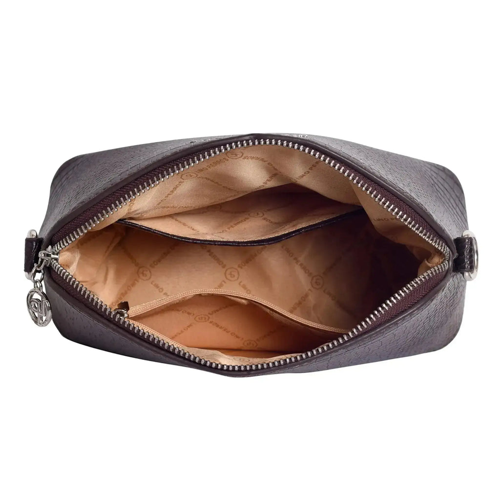 Voyage Pouch Croco Brown Sling Bag - Lino Perros