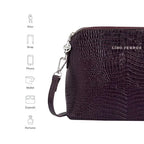 Voyage Pouch Croco Brown Sling Bag - Lino Perros