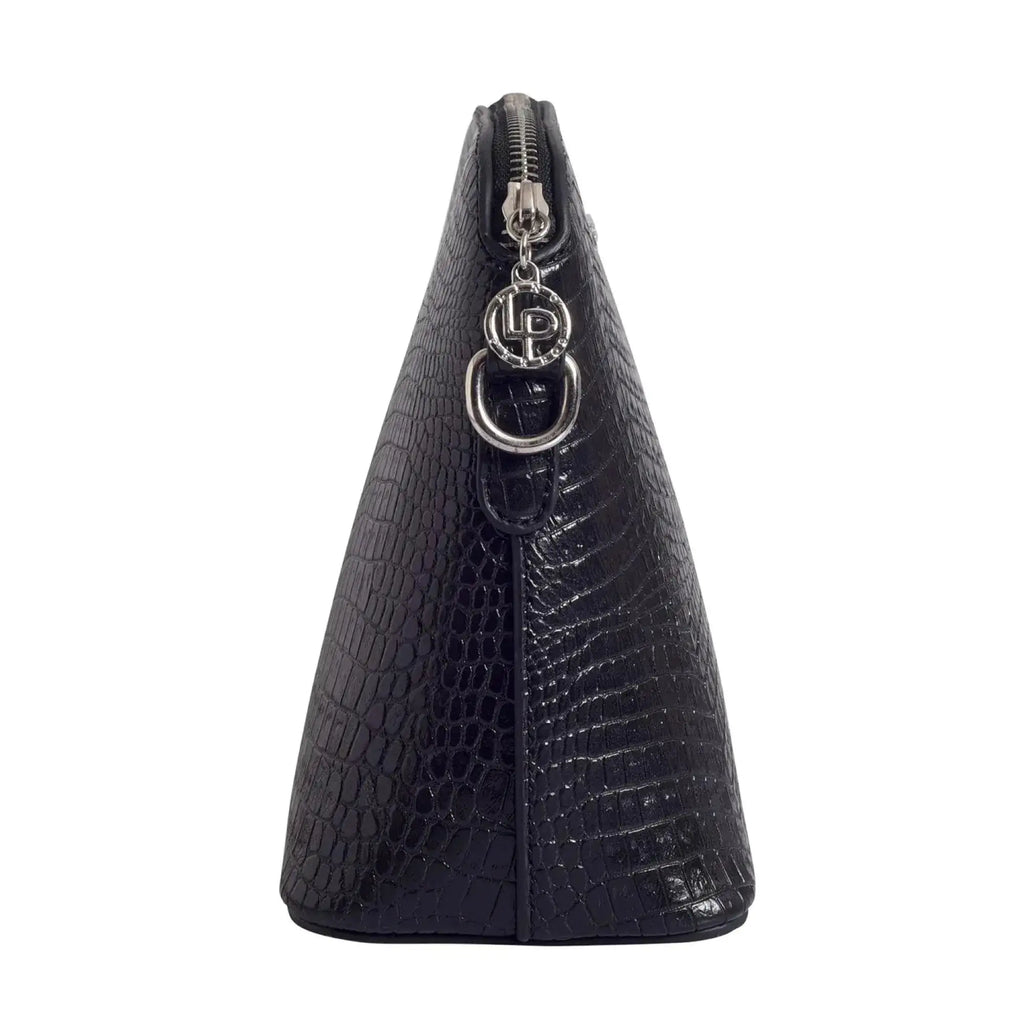 Voyage Pouch Croco Black Sling Bag - Lino Perros
