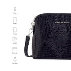 Voyage Pouch Croco Black Sling Bag - Lino Perros
