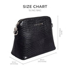 Voyage Pouch Croco Black Sling Bag - Lino Perros
