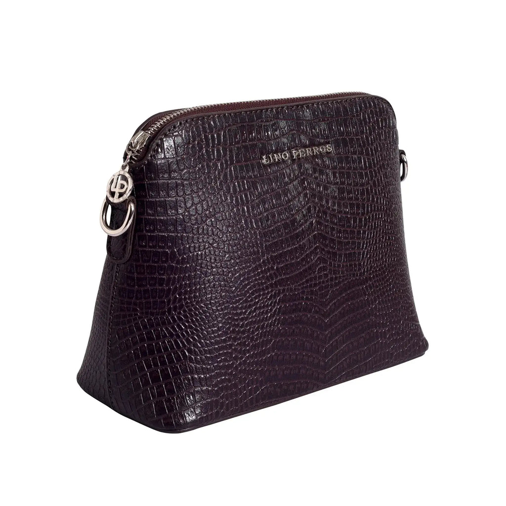 Voyage Pouch Croco Brown Sling Bag - Lino Perros