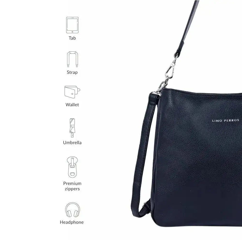 Voyage Simple Black Hobo Bag - Lino Perros