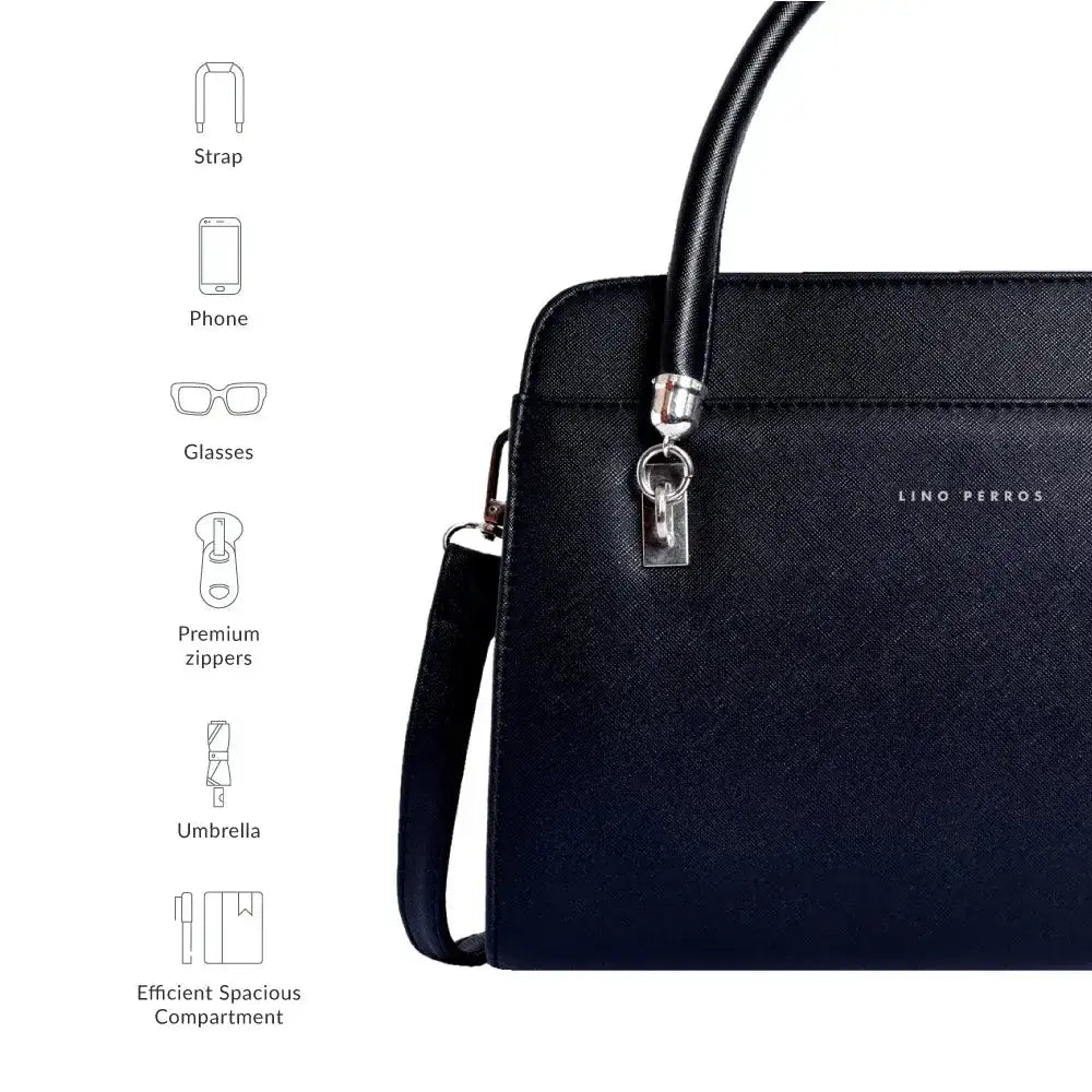 Voyage Statement Black Satchel Bag - Lino Perros