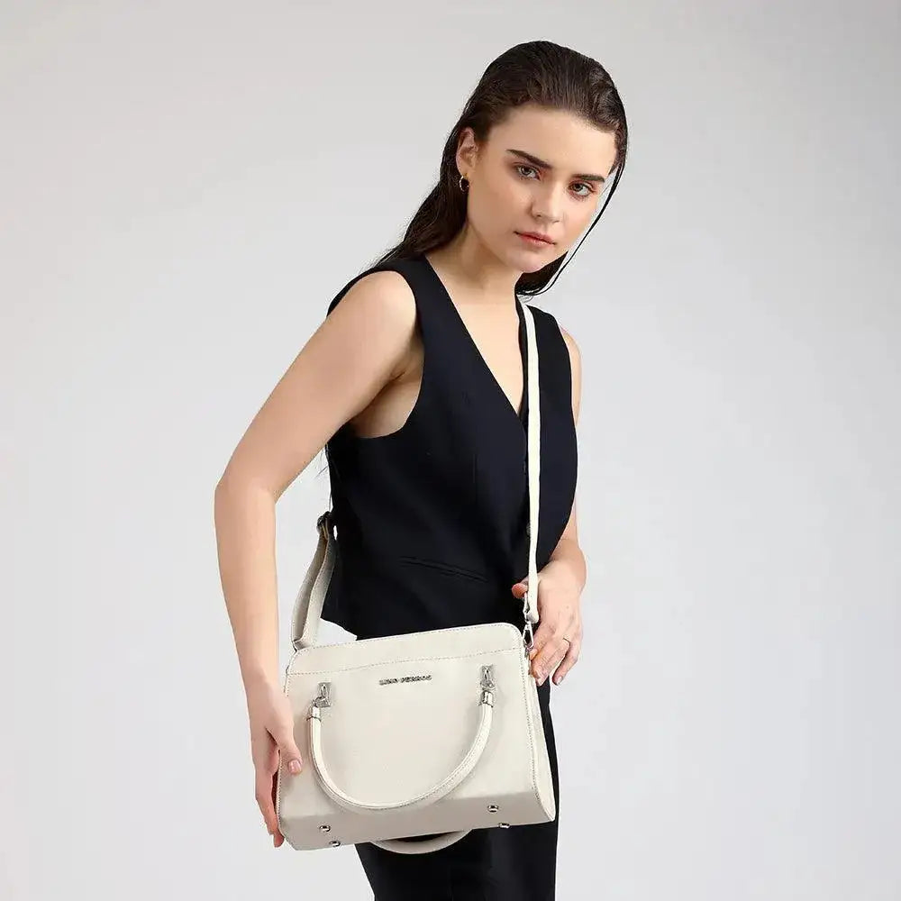 Voyage Statement White Satchel Bag - Lino Perros