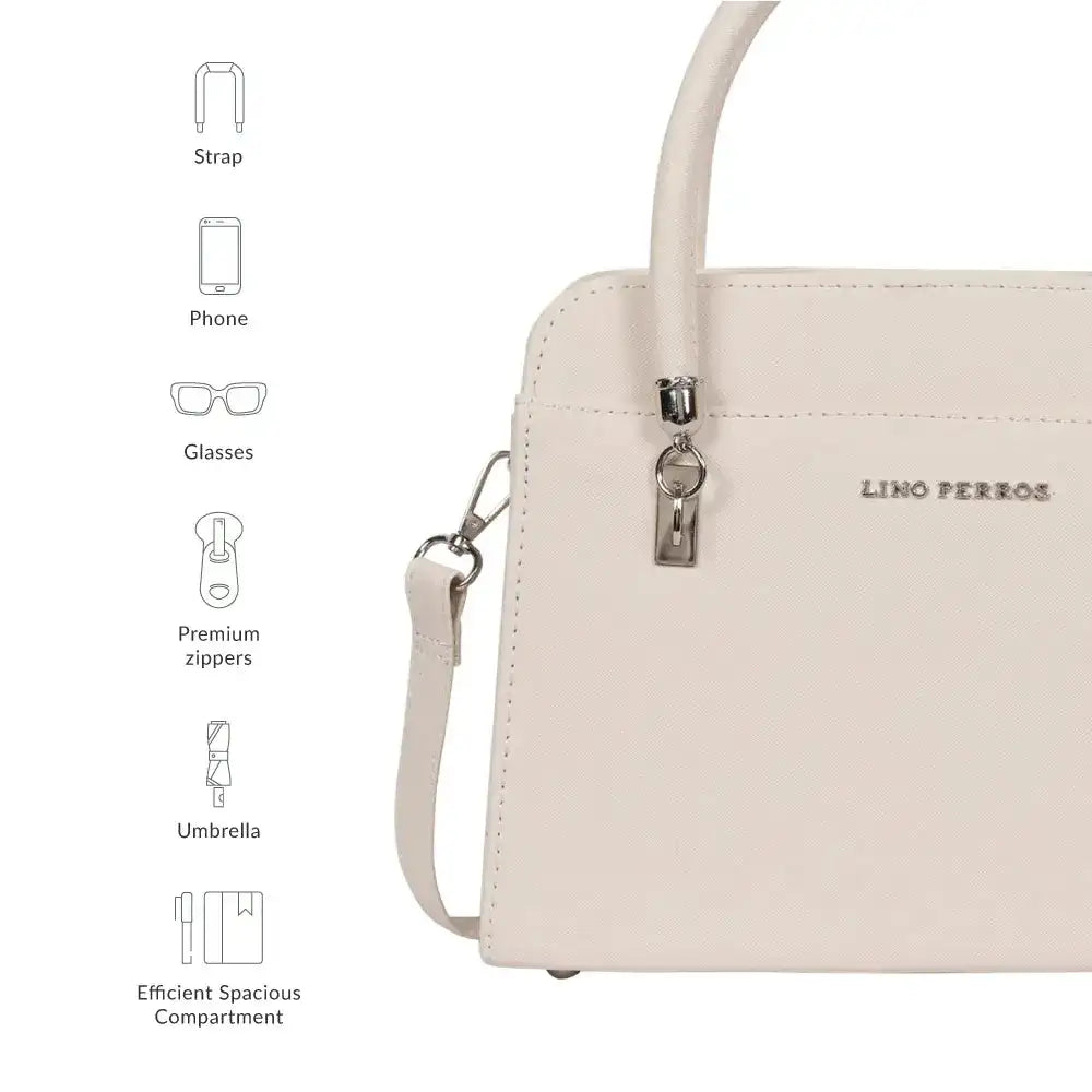 Voyage Statement White Satchel Bag - Lino Perros