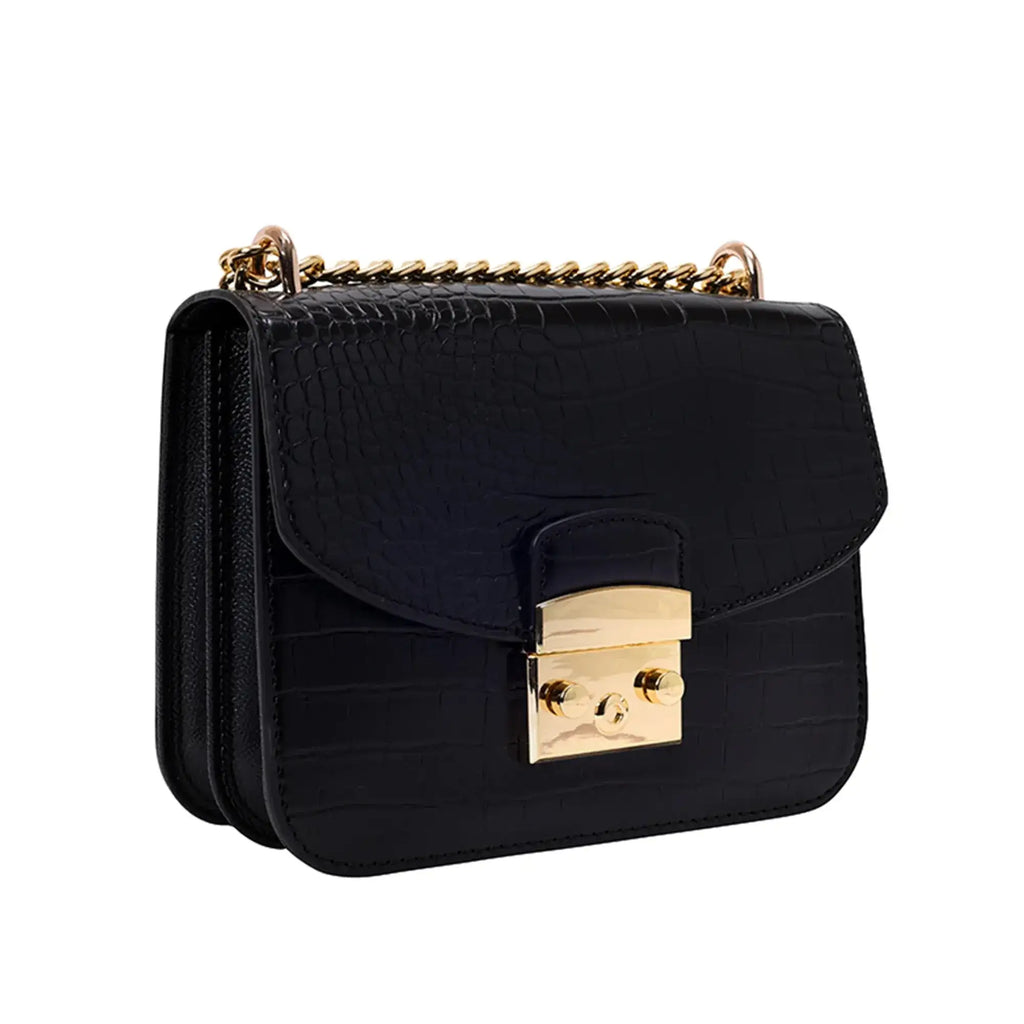 Voyage Structured Black Shoulder Bag - Lino Perros
