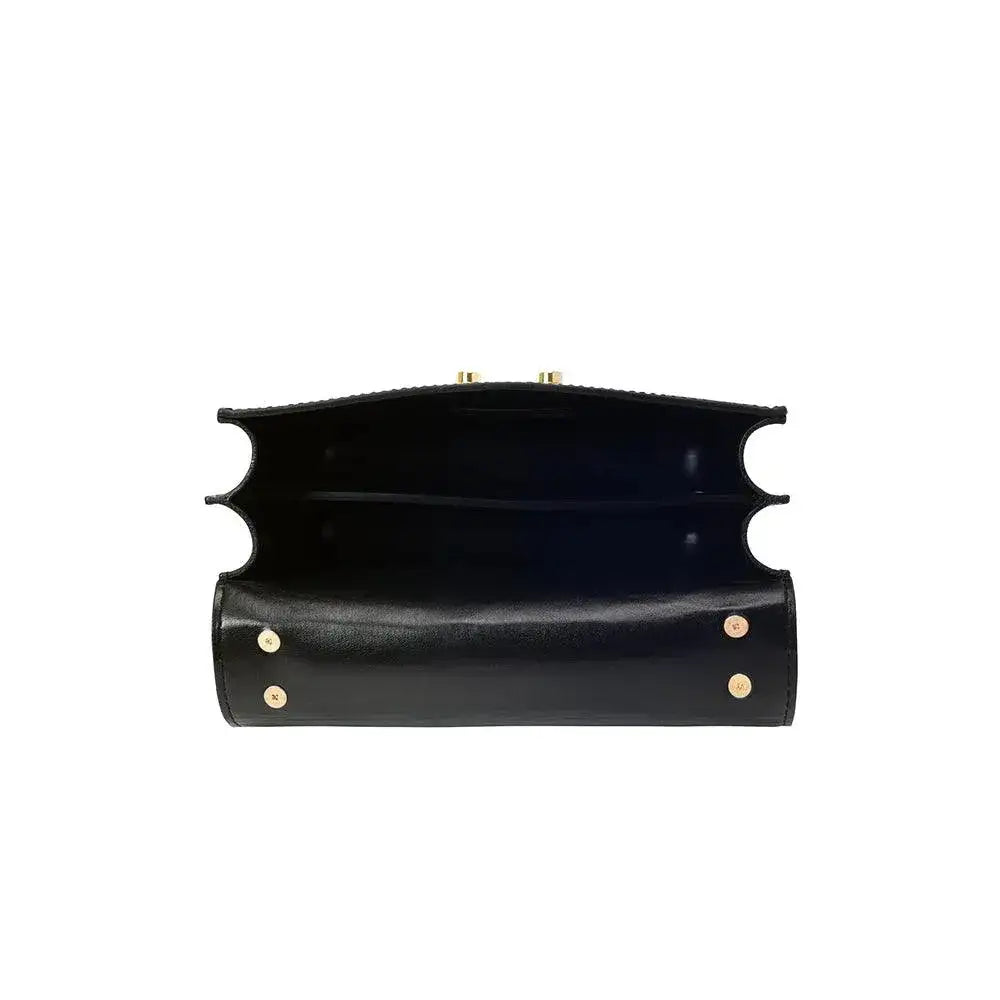 Voyage Structured Black Shoulder Bag - Lino Perros