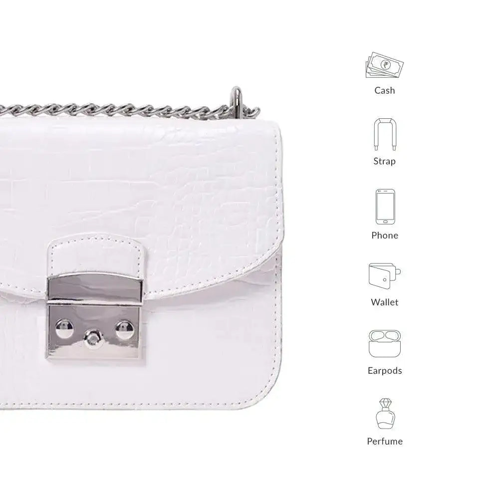 Voyage Structured White Shoulder Bag - Lino Perros