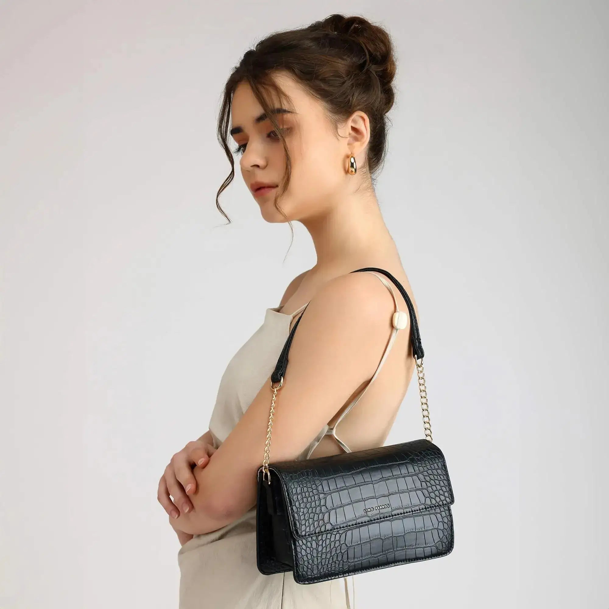 Voyage Tempting Black Shoulder Bag - Lino Perros