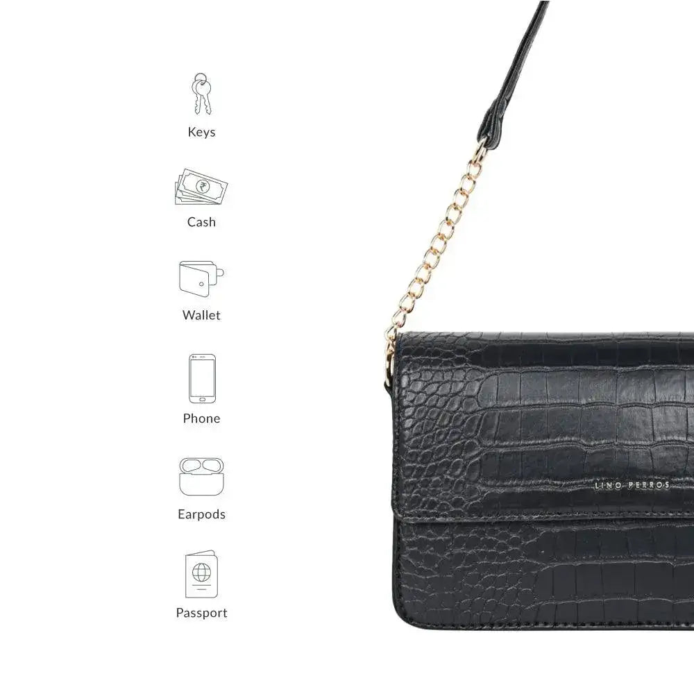 Voyage Tempting Black Shoulder Bag - Lino Perros