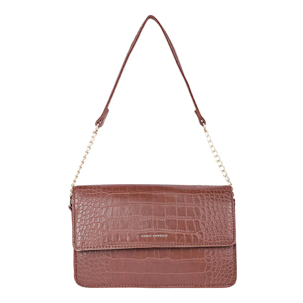 Voyage Tempting Brown Shoulder Bag - Lino Perros