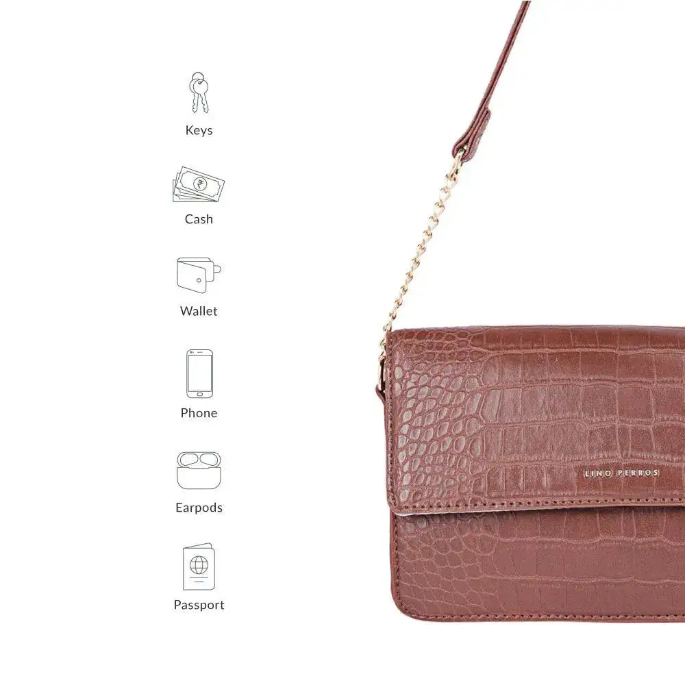 Voyage Tempting Brown Shoulder Bag - Lino Perros