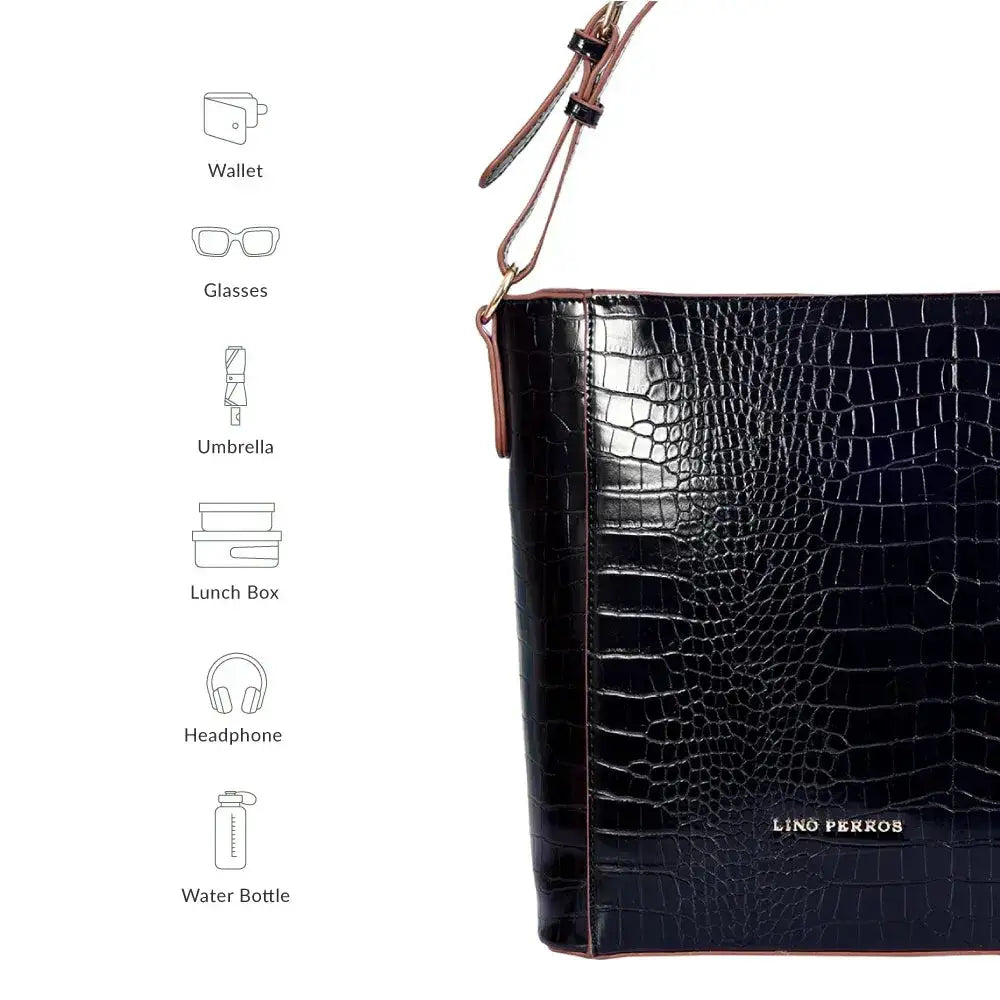 Voyage Timeless Black Hobo Bag - Lino Perros