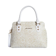 Voyage Vintage White Satchel Bag