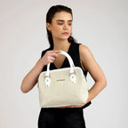 Voyage Vintage White Satchel Bag - Lino Perros