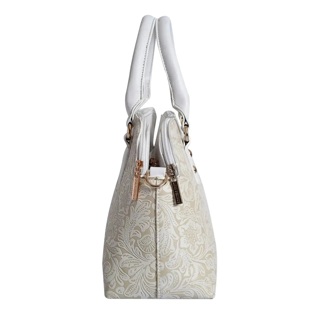 Voyage Vintage White Satchel Bag - Lino Perros