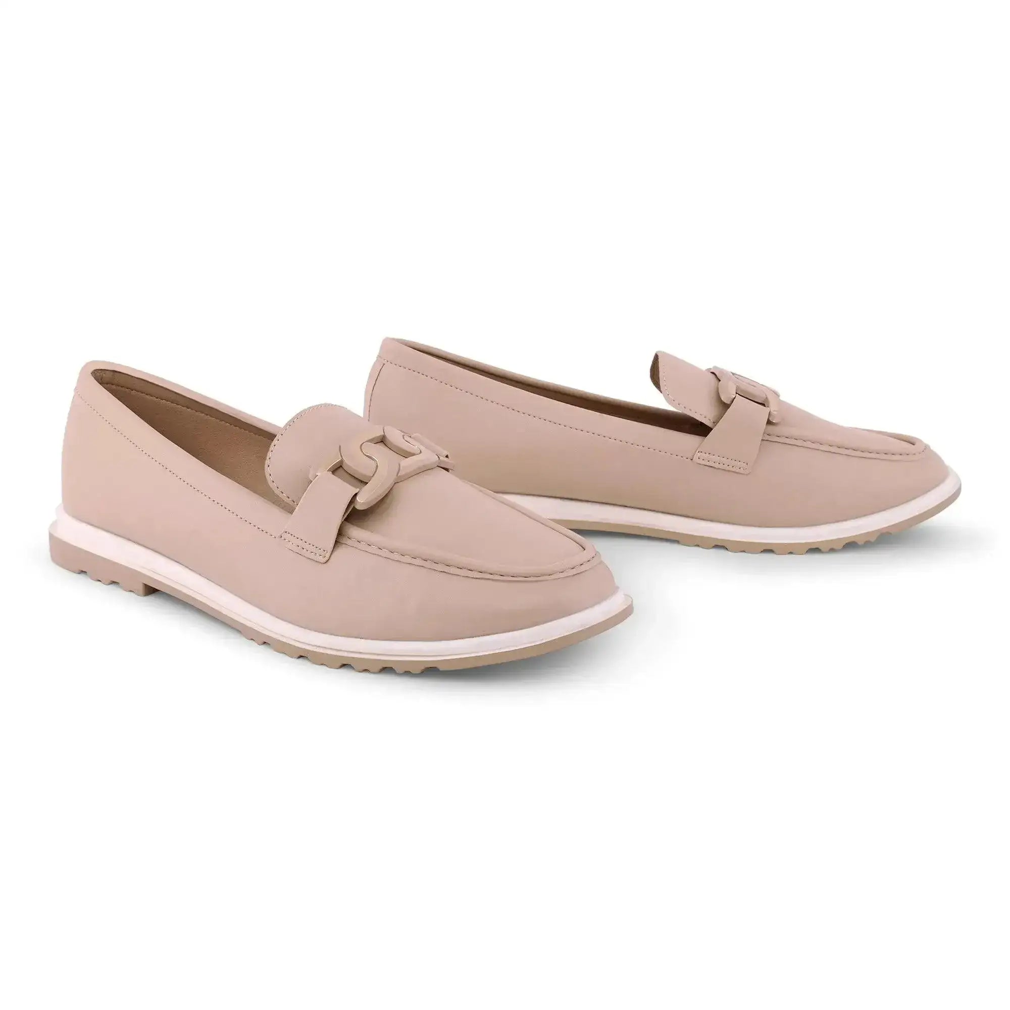 Ava Casual Chain Beige Loafers - Lino Perros