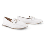 Ava Casual Chain Off White Loafers - Lino Perros