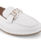 Ava Casual Chain Off White Loafers - Lino Perros